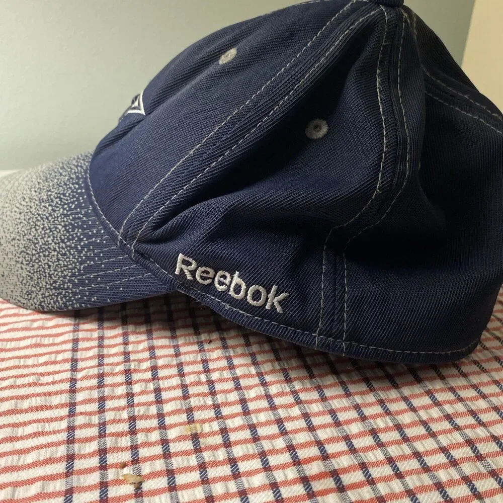 Vintage Reebok NFL Onfield Dallas Cowboys Flexfit Hat Navy Gray Sideline Y2K